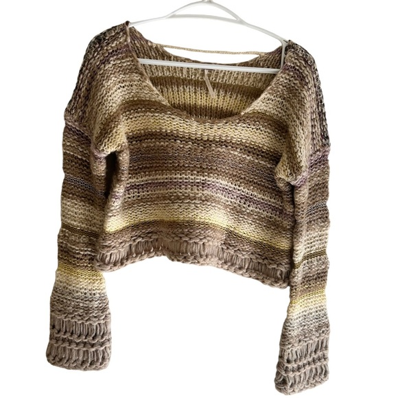 Free People XS Limbo Knit Crop Stripe Sweater - Picture 3 of 13